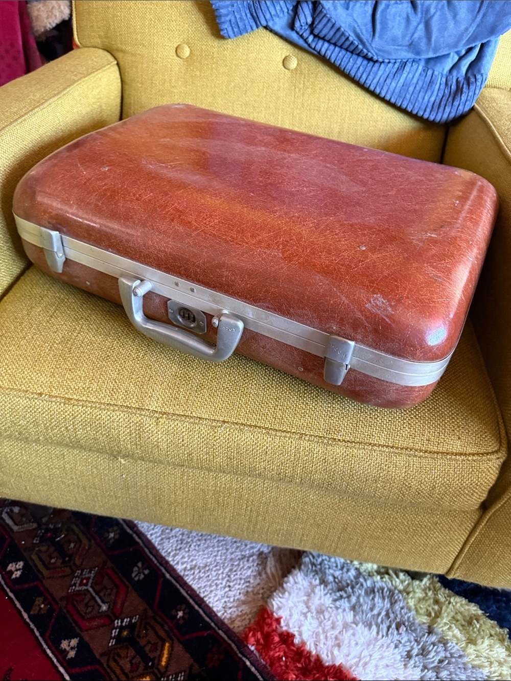 Vintage Brown Hard-Shell Suitcase Fiberglass Koch of California San Francisco